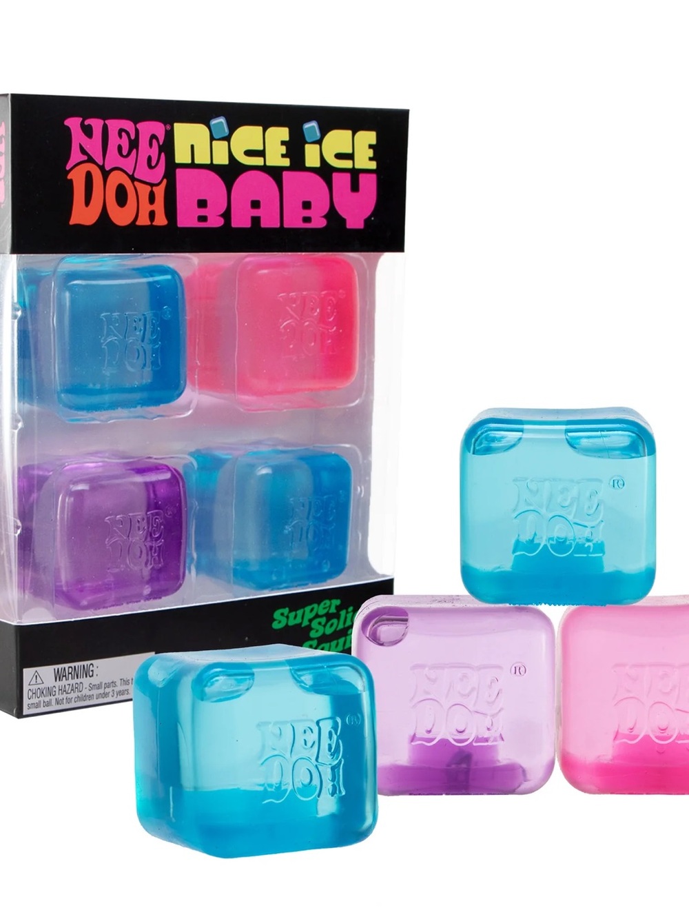 NeeDoh Nice Ice Baby 4-pack! Pink, Blue and Purple! Authentic from Walmart!